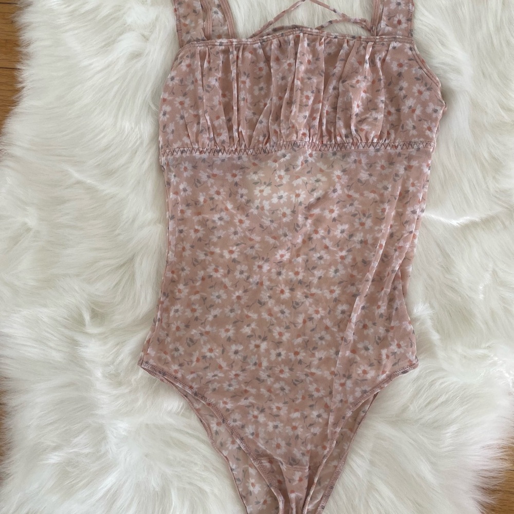 Flower mesh bodysuit